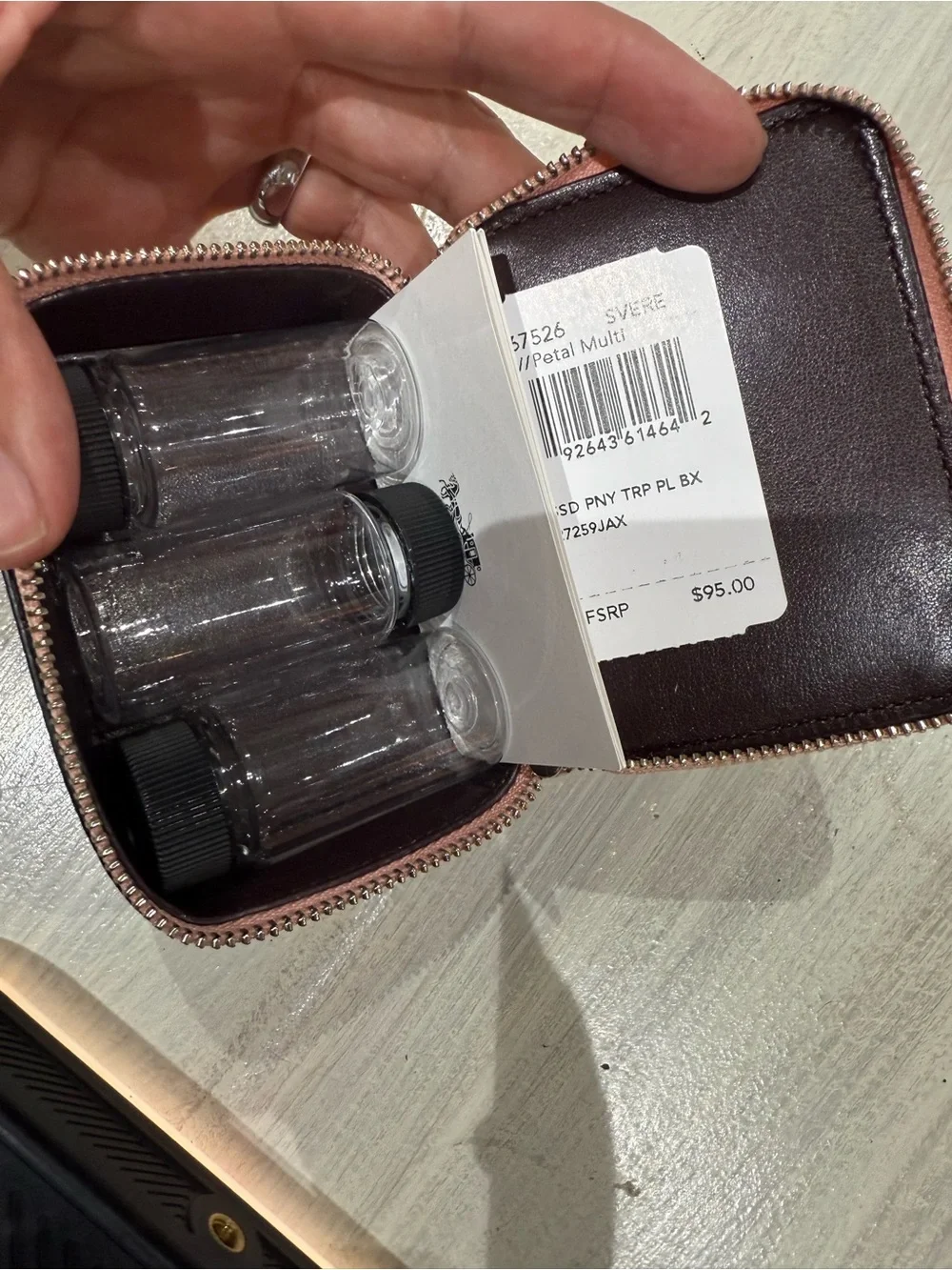 COACH Pink Floral Leather Zip Pill Case - Picture 9 of 9
